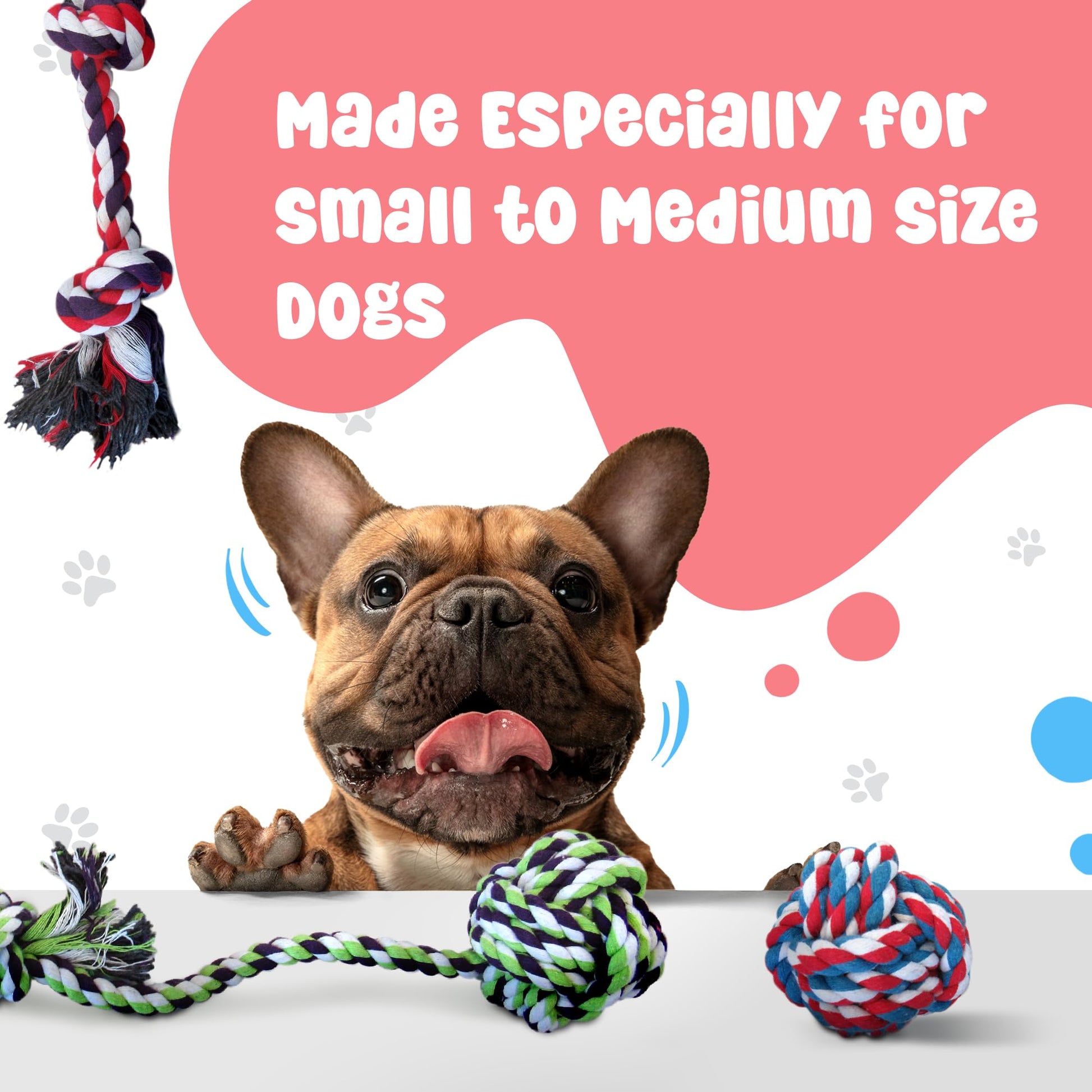 Juguetes de cuerda para perros pequeños y medianos – Beneficios de rescate de perros no profit – Juguetes para perros masticables para razas pequeñas y medianas – Juguetes de algodón para el aburrimiento