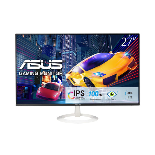 ASUS VZ27EHF-W Eye Care Monitor Gaming 27" (IPS, Full HD, sin Marcos, 100Hz, sincronización adaptativa, 1 ms MPRT, HDMI, luz Azul Baja, sin Parpadeo, Montaje en Pared)