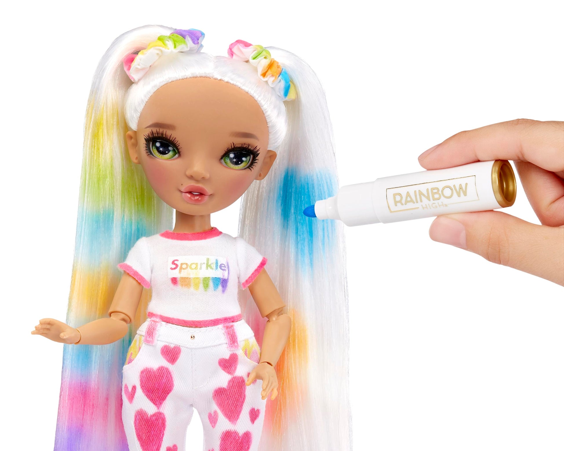 Muñeca Fashion Rainbow High Ojos Verdes DIY con Rotuladores para Niños y Niñas