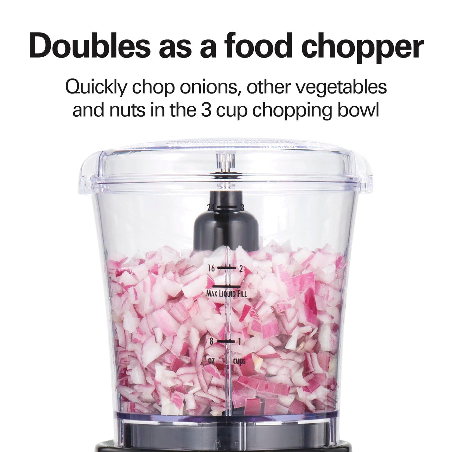Hamilton Beach Power Elite Licuadora para batidos con 3 tazas cortador de verduras mini procesador de alimentos, tarro de vidrio de 40 onzas, 12 funciones para puré, hielo aplastado, negro y acero