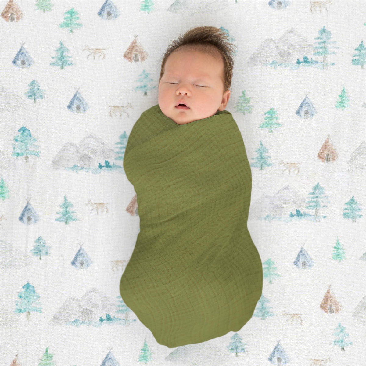 SwaddleDesigns - Mantas de Muselina de algodón para bebé niño y niña, Juego de 4, Mantas de recepción Neutra para recién Nacido, Registro de bebé y Regalo, 46 x 46 Pulgadas, Oceana