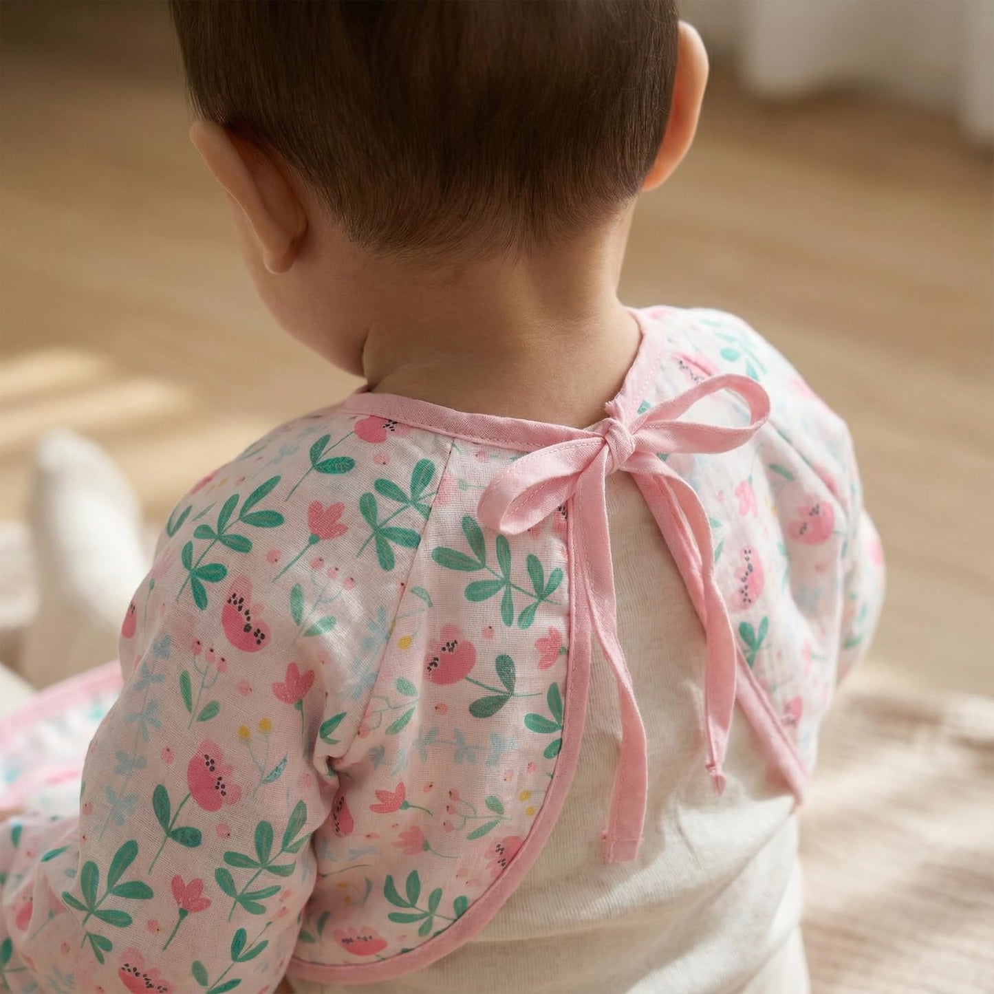 HAMUR HOME - Babero de manga larga para bebé de 2 a 4 años - Impermeable y a prueba de desorden, para destete LED, lavable a máquina, babero de alimentación ligero para bebés y niños pequeños