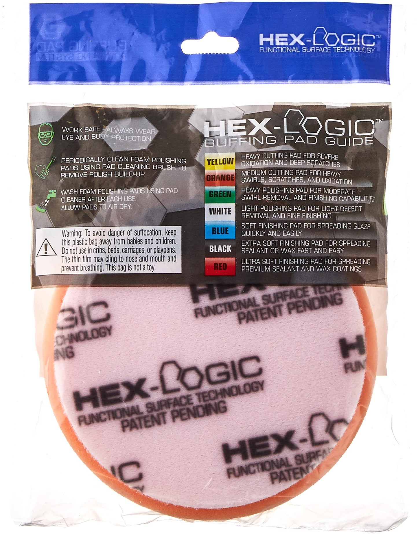 chemical guys Hex-Logic Pad, Esterilla de corte mediana pesada, Anaranjado, 13.97 cm