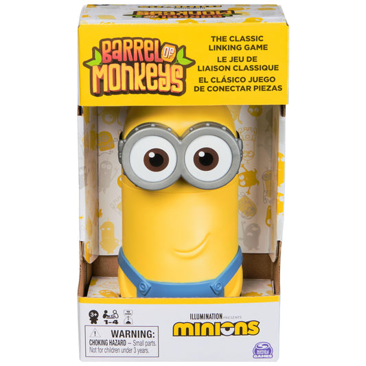 Barrel of Monkeys Minions, juego retro de conectar piezas para toda la familia | Juegos para niños en edad preescolar | Juegos clásicos | Juegos para noches de juegos en familia, a partir de 3 años