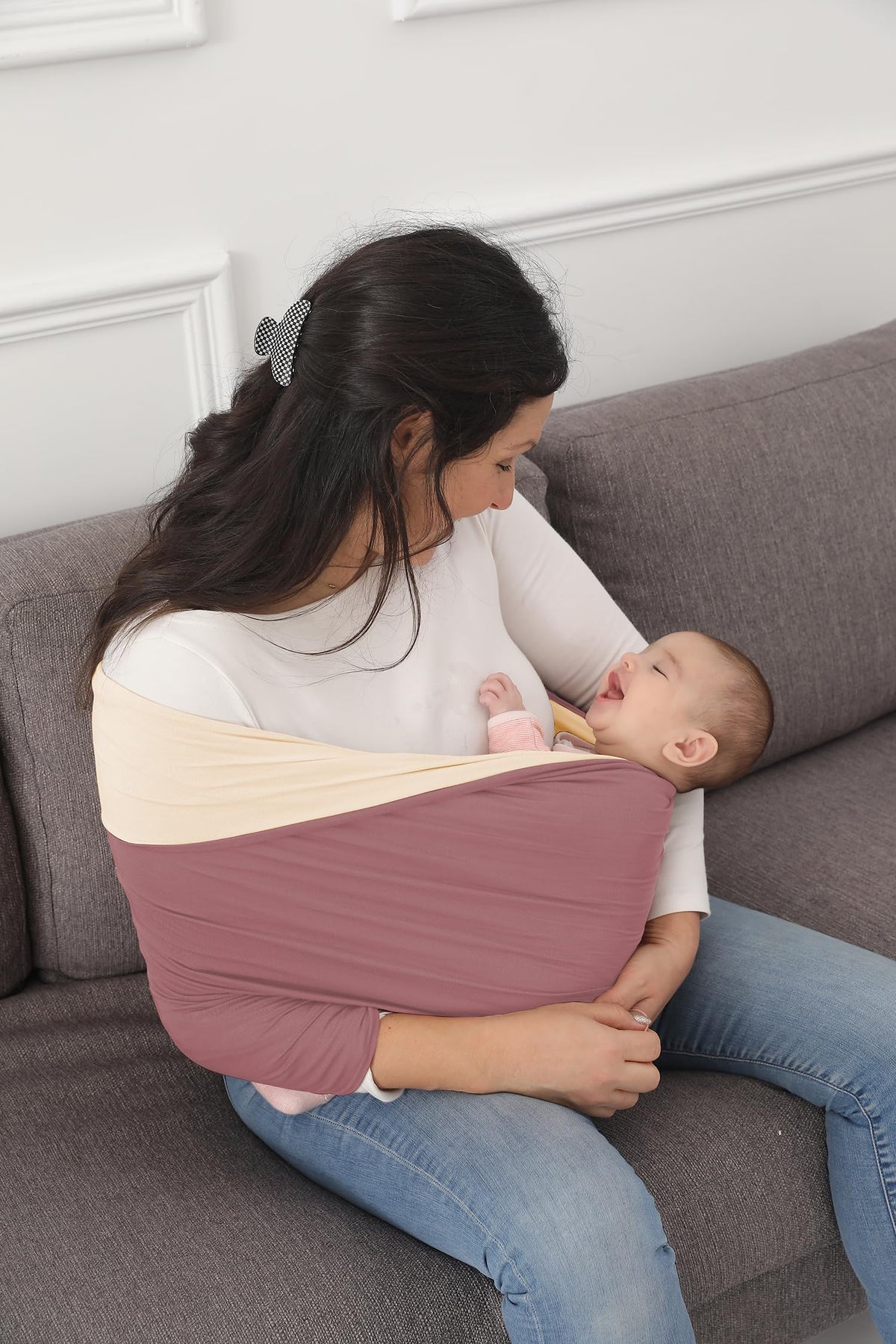 Kloovete - Portabebés para bebé, edredón reversible, suave y elástico para bebé y bebé, correa perfecta para recién nacidos y bebés de hasta 35 libras