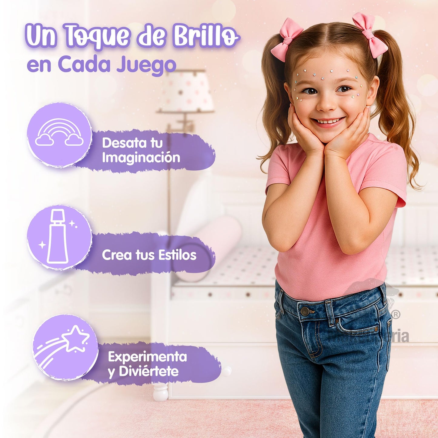 MAKEUPERIA Maquillaje para Niñas de Hello Kitty, Set de Maquillaje Infantil Lavable con Bálsamos, Brillos, Paleta con Brocha, Clips, Espejo y Bolsa de PVC, Regalo Seguro y Adorable