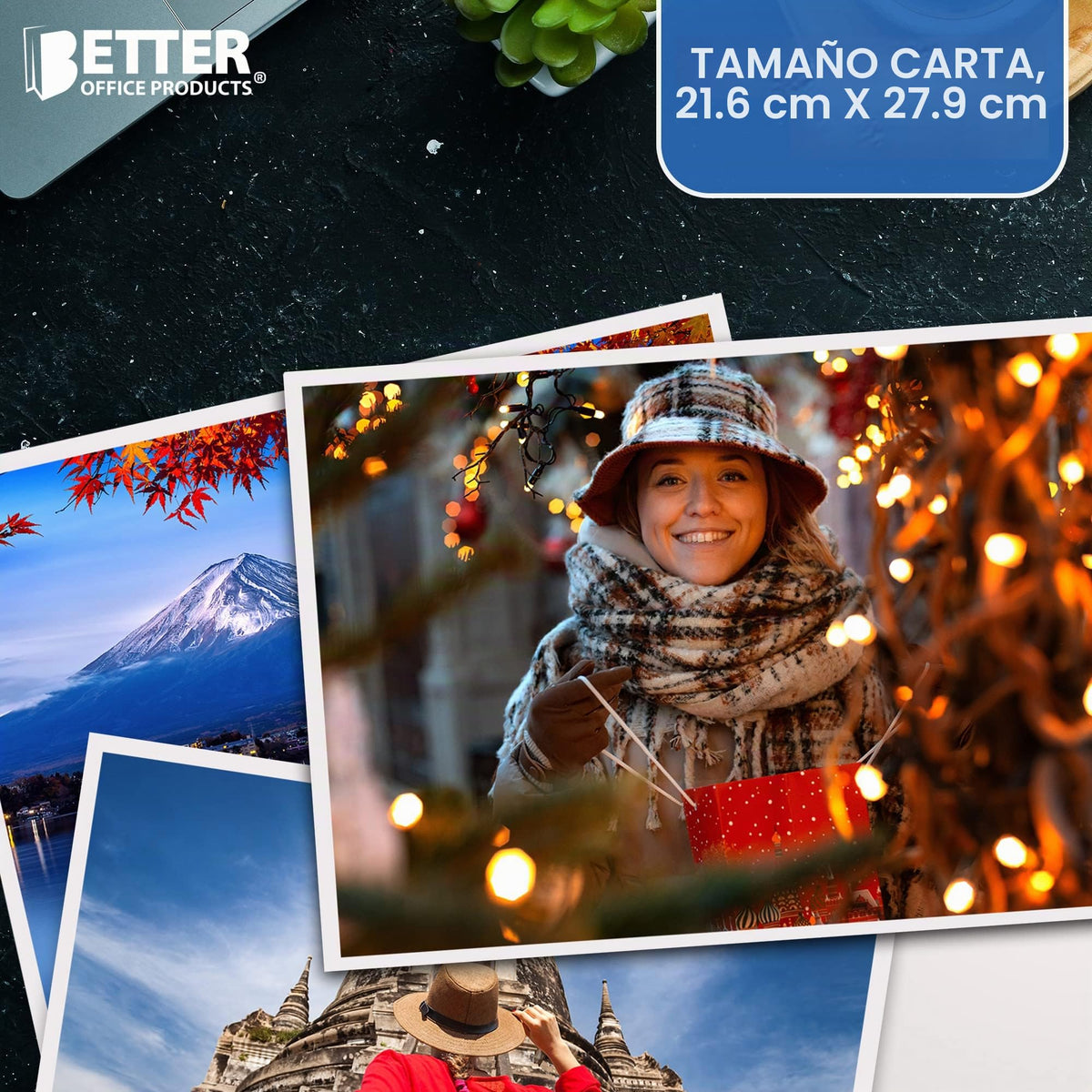 Papel Fotográfico Brillante Better Office Products 8.5 x 11 Pulgadas 200 g/m² Paquete de 100 Hojas