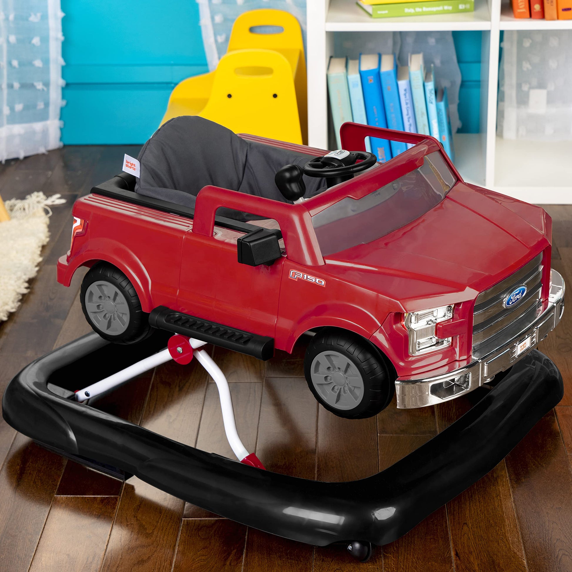 Bright Starts Ford F-150 - Centro de actividades para bebés 4 en 1 con volante interactivo extraíble, juguete de 6 meses en adelante