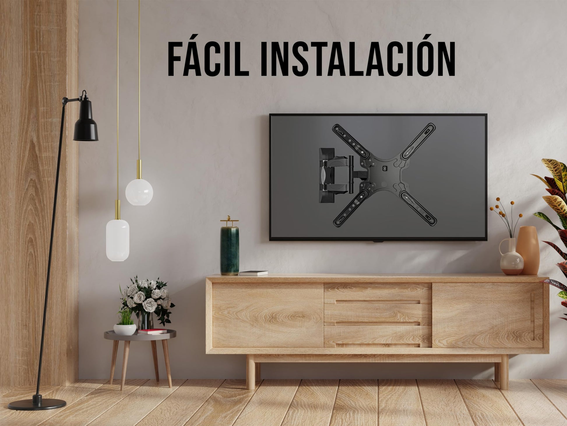 CONTROL EXPERT Soporte para TV Monitor Pantallas de 32 a 60 Pulgadas Brazo Articulado Movible de Pared Soporta hasta 32 Kg 400x400mm