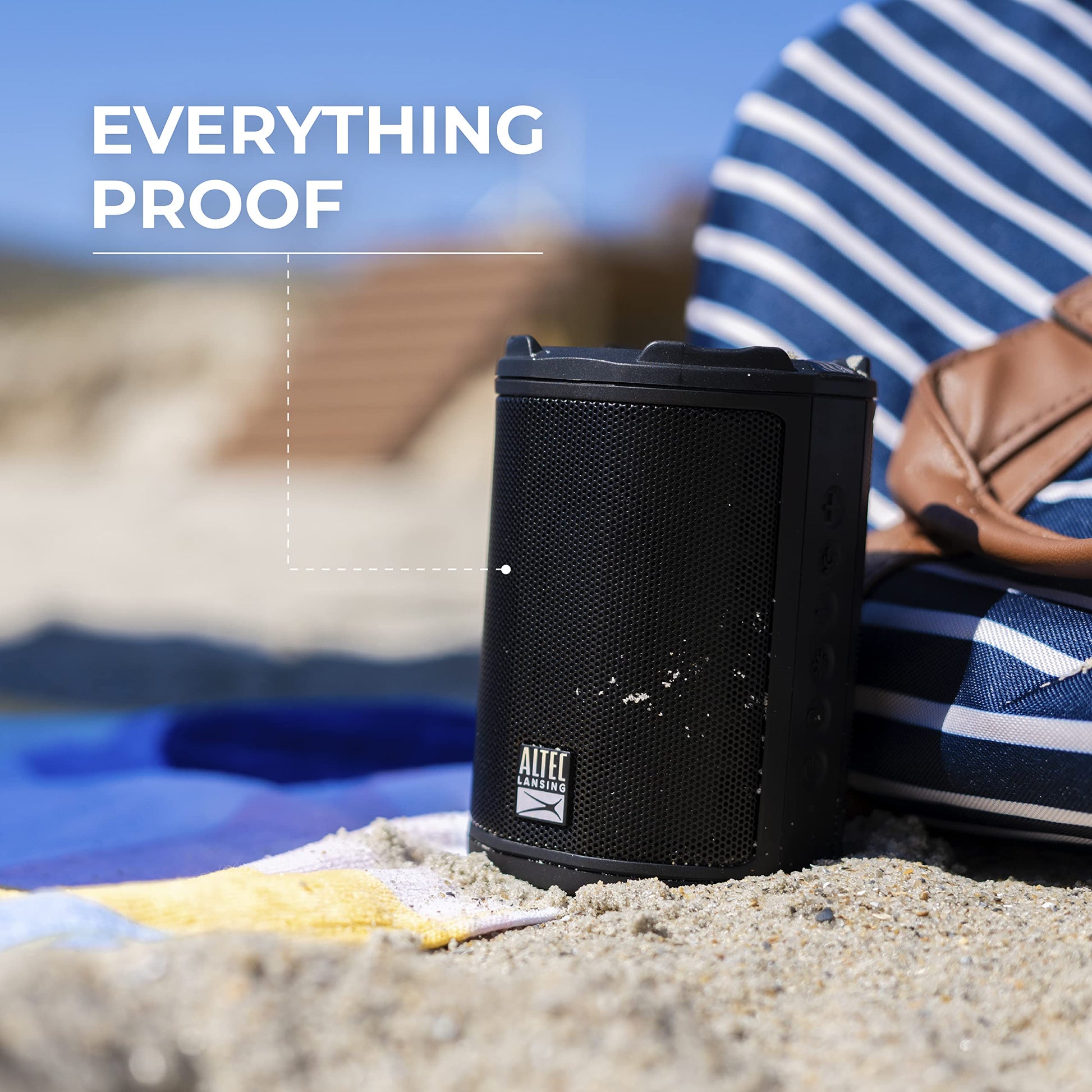 Altec Lansing - Altavoz Bluetooth inalámbrico HydraMotion con Sonido de 360 Grados, portátil IP67 Impermeable para Exteriores, a Prueba de Golpes, a Prueba de Nieve, a Prueba de Todo, 12 Horas de