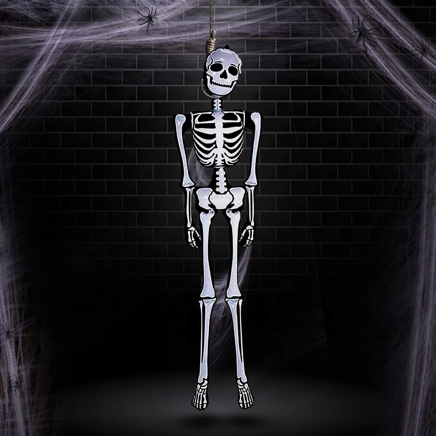 ArtCreativity - Decoración inflable de esqueleto de Halloween de tamaño real (6 pies de altura), bonita y espeluznante decoración del hogar | para uso en interiores y exteriores | Suministros de