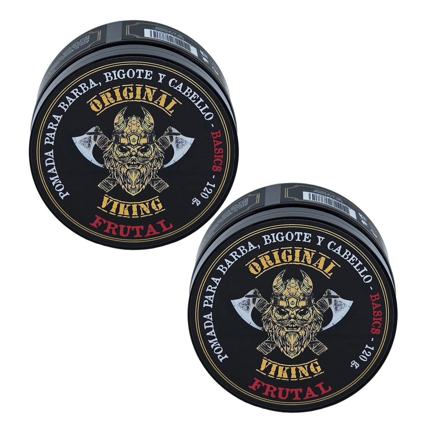 ORIGINAL VIKING Pomada Frutos Rojos 2 Pack – Pomada para Cabello Hombre Fijación Media con Aroma a Frutos Rojos | Modelado Preciso y Duradero | Para Cabello y Barba | Vegano, Sin Parabenos, Base Agua | 2 x 120g (240g)