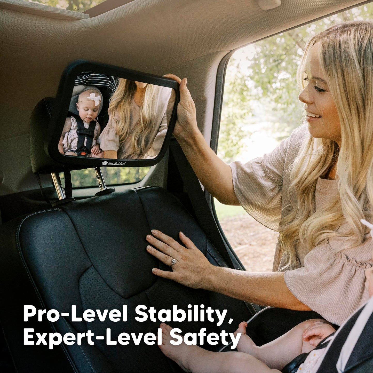Espejo de seguridad para asiento de coche de bebé, amplio espejo de coche inastillable para asiento trasero del bebé, vista cristalina, accesorios de viaje, fácil de instalar y ajustable para