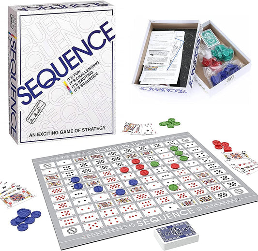 Juego de Mesa Sequence Edición Caja Diversión Cinco en una Fila para 2-12 Personas