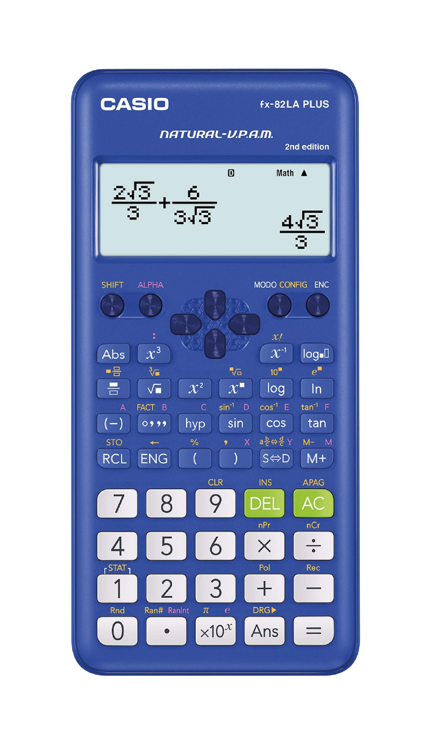 Casio Calculadora Científica Fx-82laplus 2da Edición Color Azul