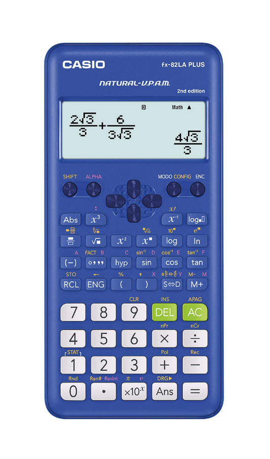 Casio Calculadora Científica Fx-82laplus 2da Edición Color Azul