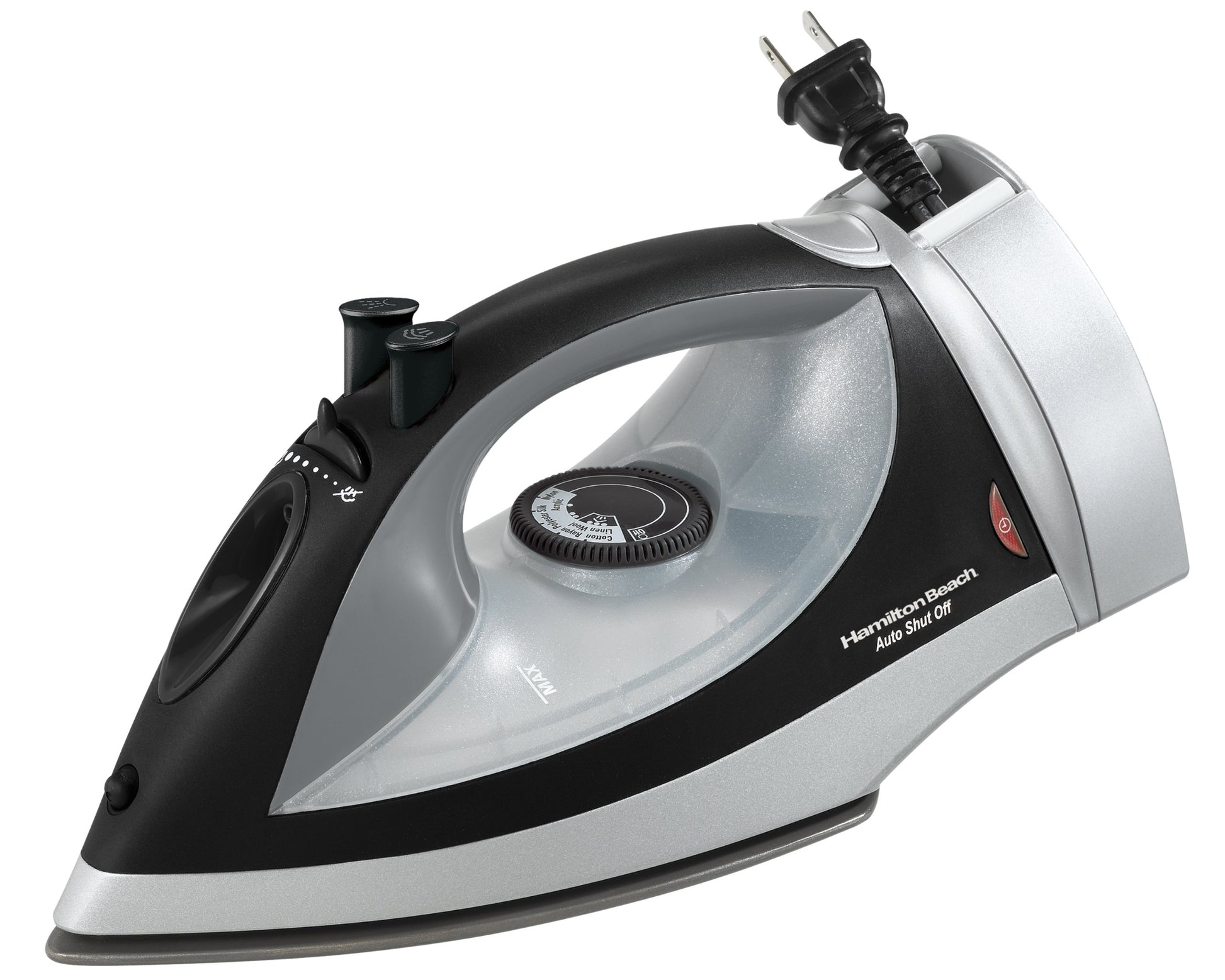 Hamilton Beach Plancha de Vapor, Suela Antiadherente, con Cable Retráctil, Plateada (14210R)
