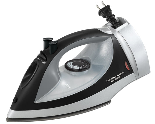 Hamilton Beach Plancha de Vapor, Suela Antiadherente, con Cable Retráctil, Plateada (14210R)