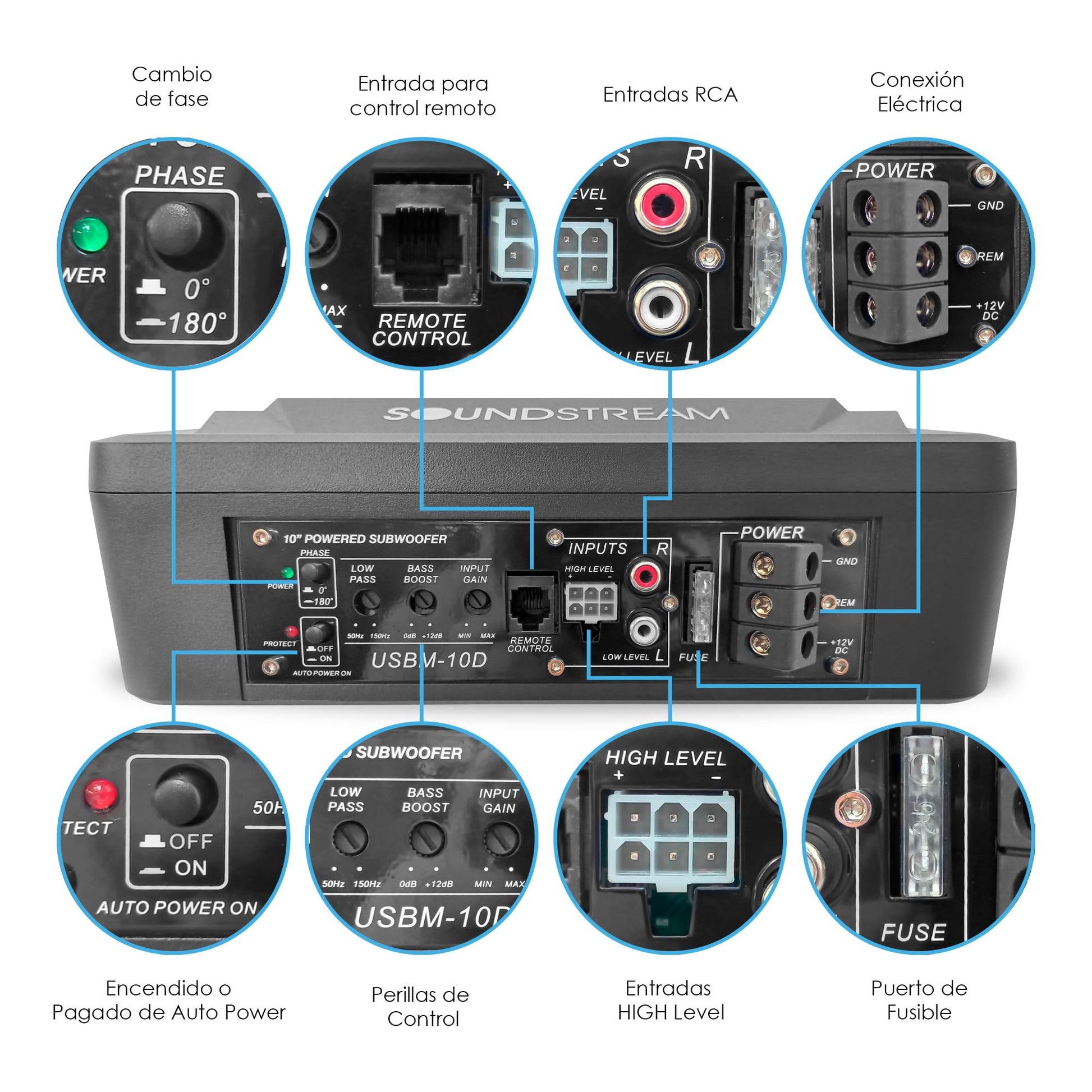 Soundstream Subwoofer Amplificado 10'' Clase D Tarantula