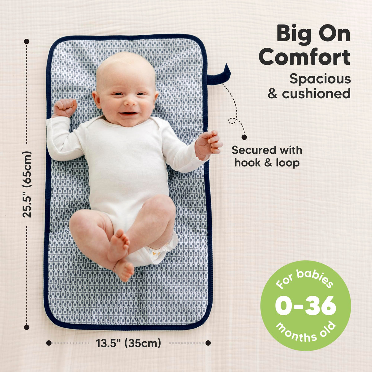 KeaBabies - Cambiador portátil de pañales, fácil de limpiar, plegable e impermeable para bolsa de pañales, compacto, ligero, recién nacido de 25 x 13 pulgadas, bebé, cambiador de bebé esencial de