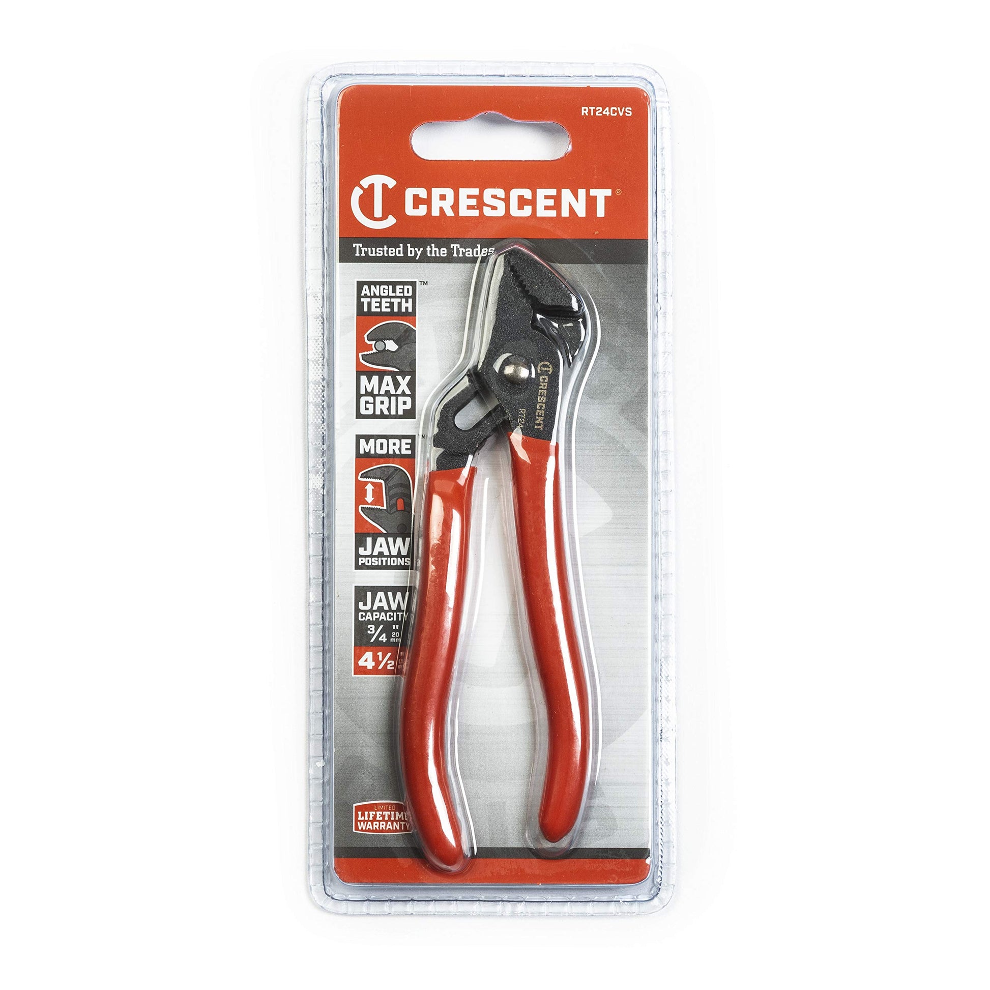 Crescent - Mini alicates para lengüeta y ranura de 4-1/2 pulgadas, RT24CVS, color negro