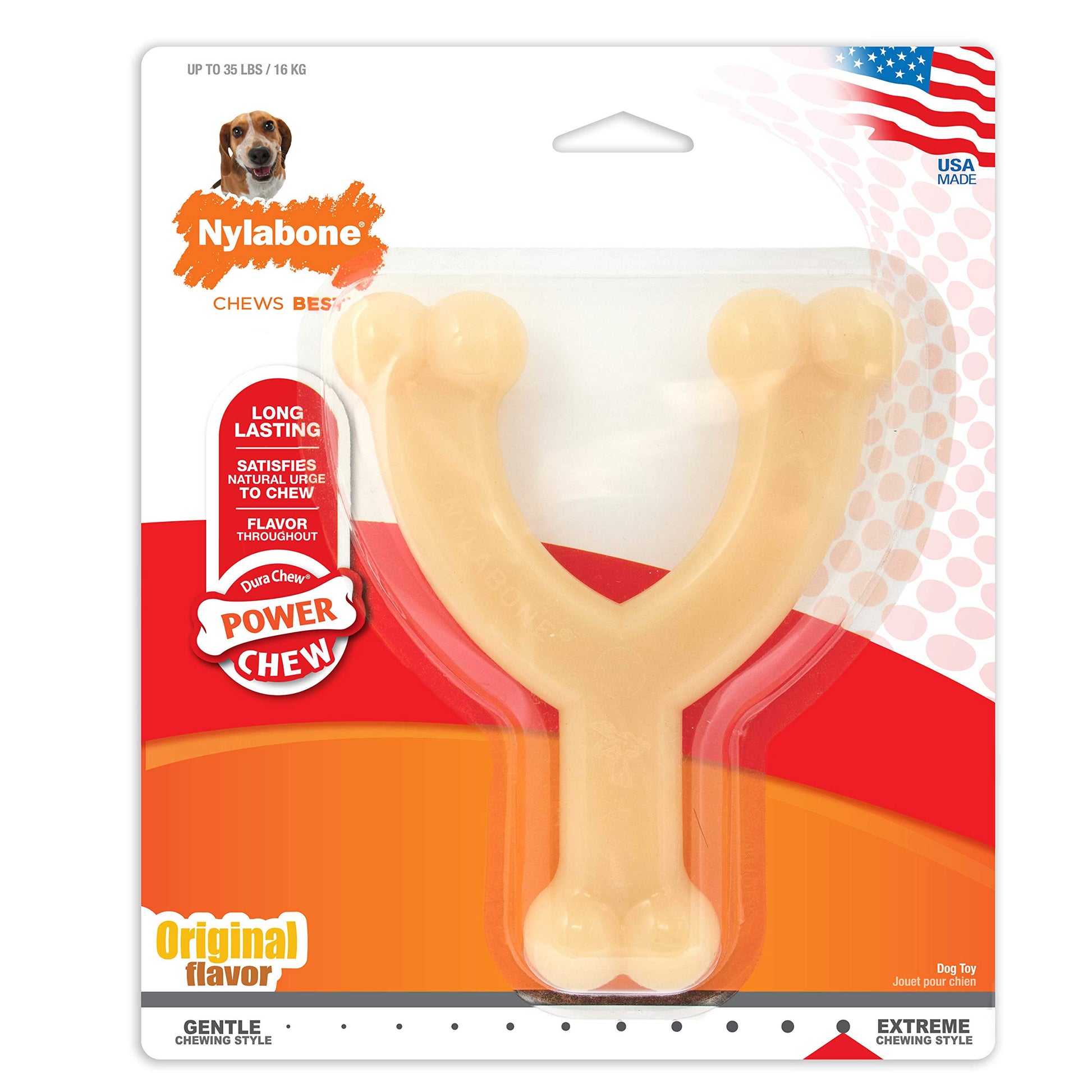 Juguete para Masticar Nylabone Wishbone Lobo Original Mediano para Perros Adultos