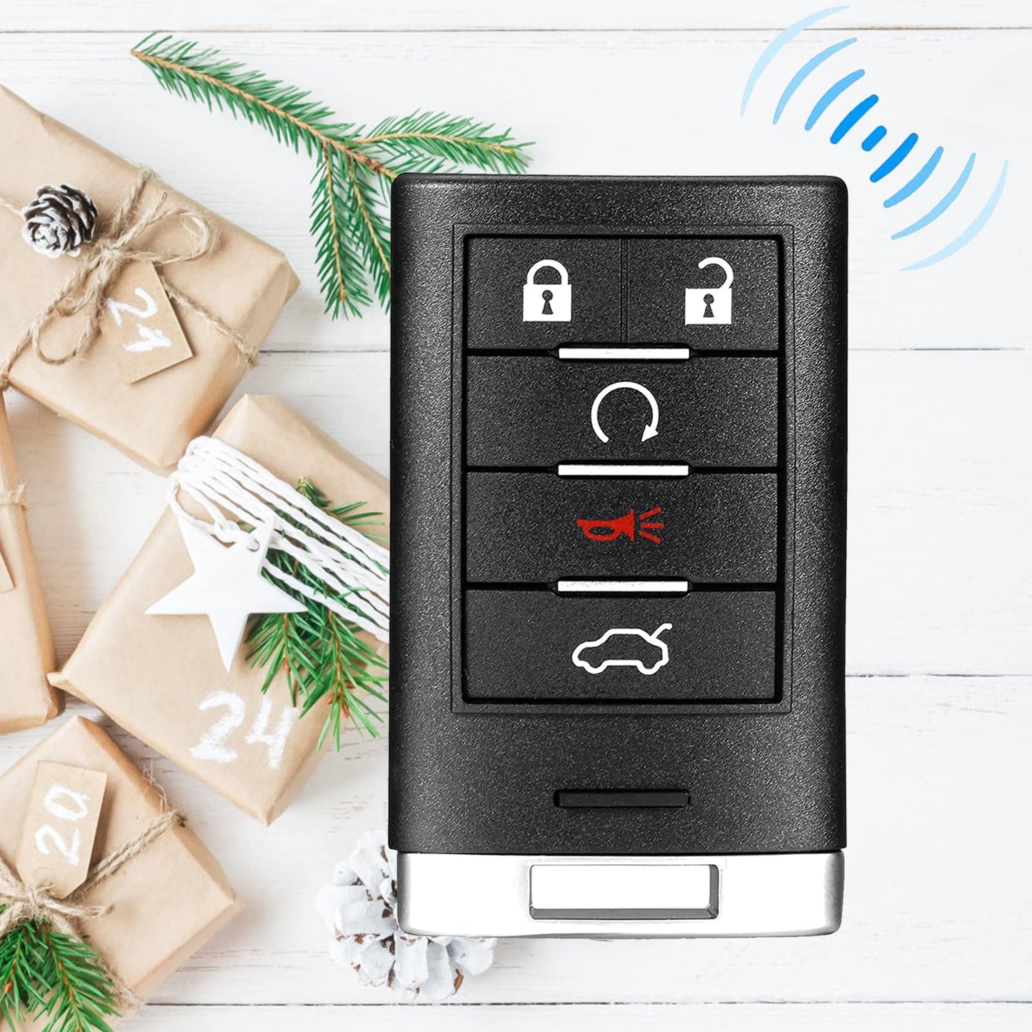 Llavero de coche con control remoto de entrada sin llave, compatible con Cadillac CTS 2008-2015 Cadillac STS 2008 2009 2010 2011 FCC ID: M3N5WY777A 315MHz (paquete de 1)