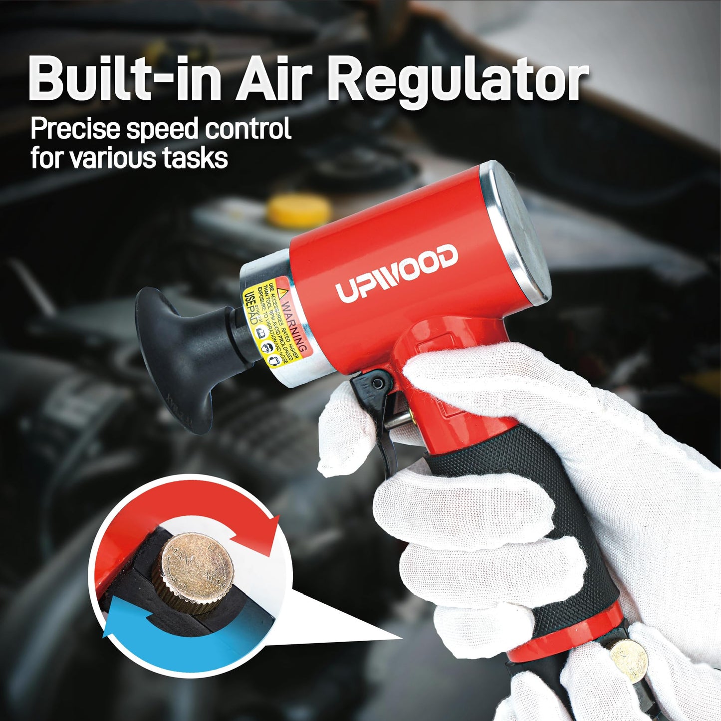 Mini Lijadora Orbital Kit Neumática 2 Pulgadas con Discos Roll Lock