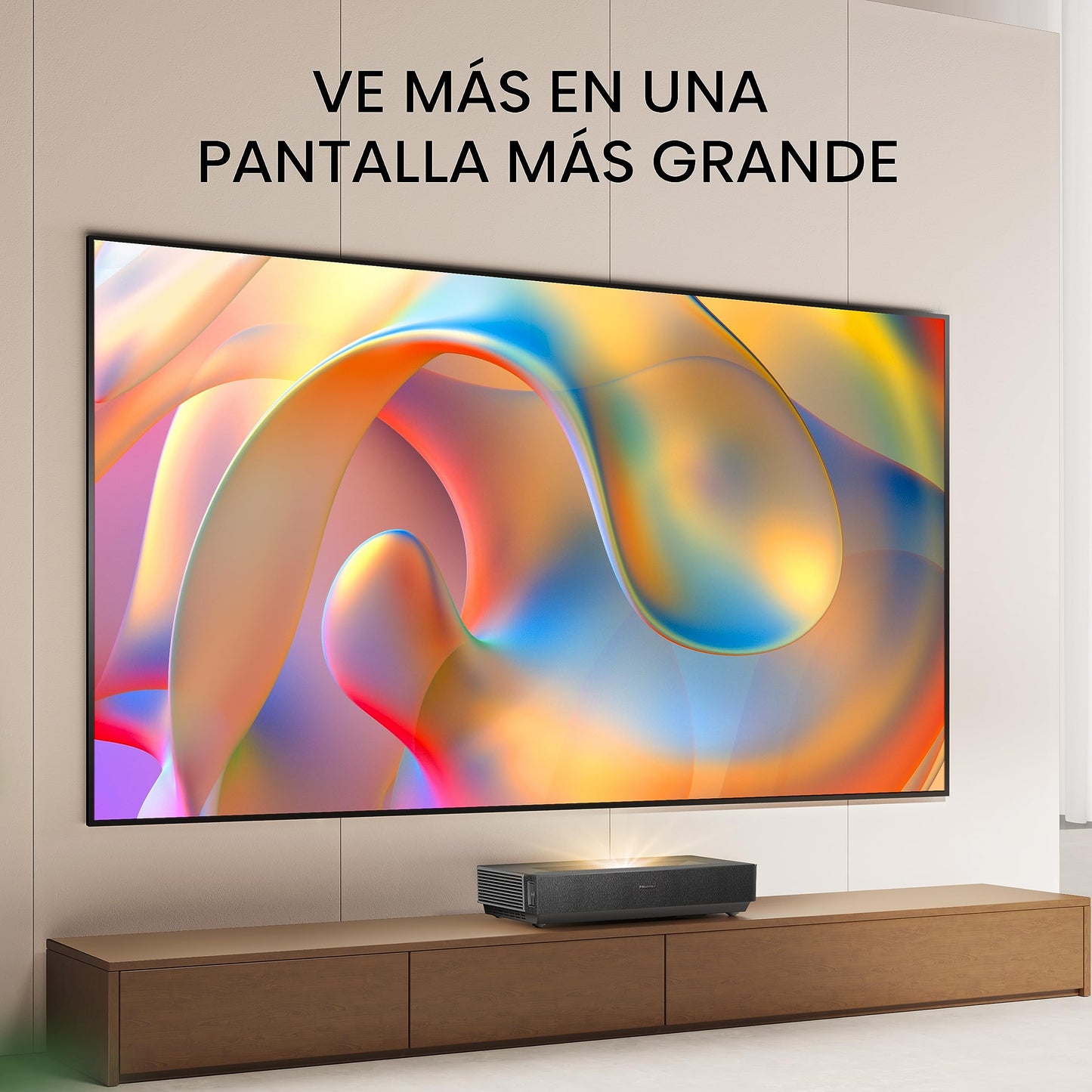 Hisense Laser 4K 100L5H Google TV. Proyector Smart de Tiro ultracorto + Pantalla de 100'' con tecnología ALR