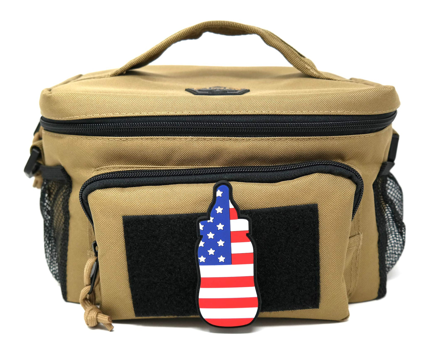 Stinking Patch Co. Bolsa de pañales con diseño de Bandera Americana para biberones de PVC, Parche táctico Divertido