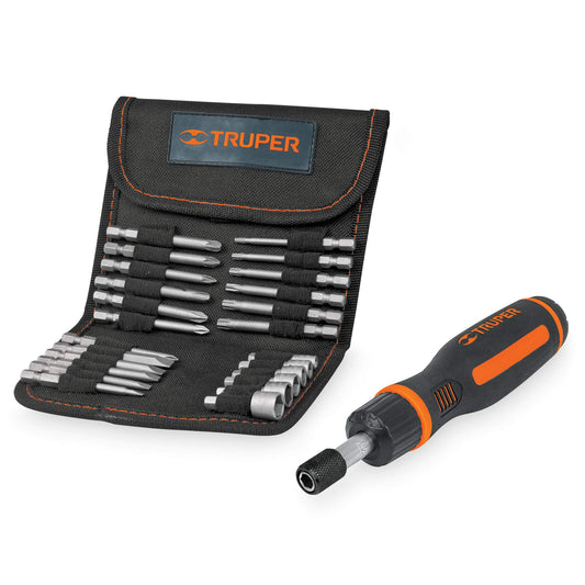 Desarmador Tipo Matraca Truper JDM-26 con 18 Puntas y 6 Dados