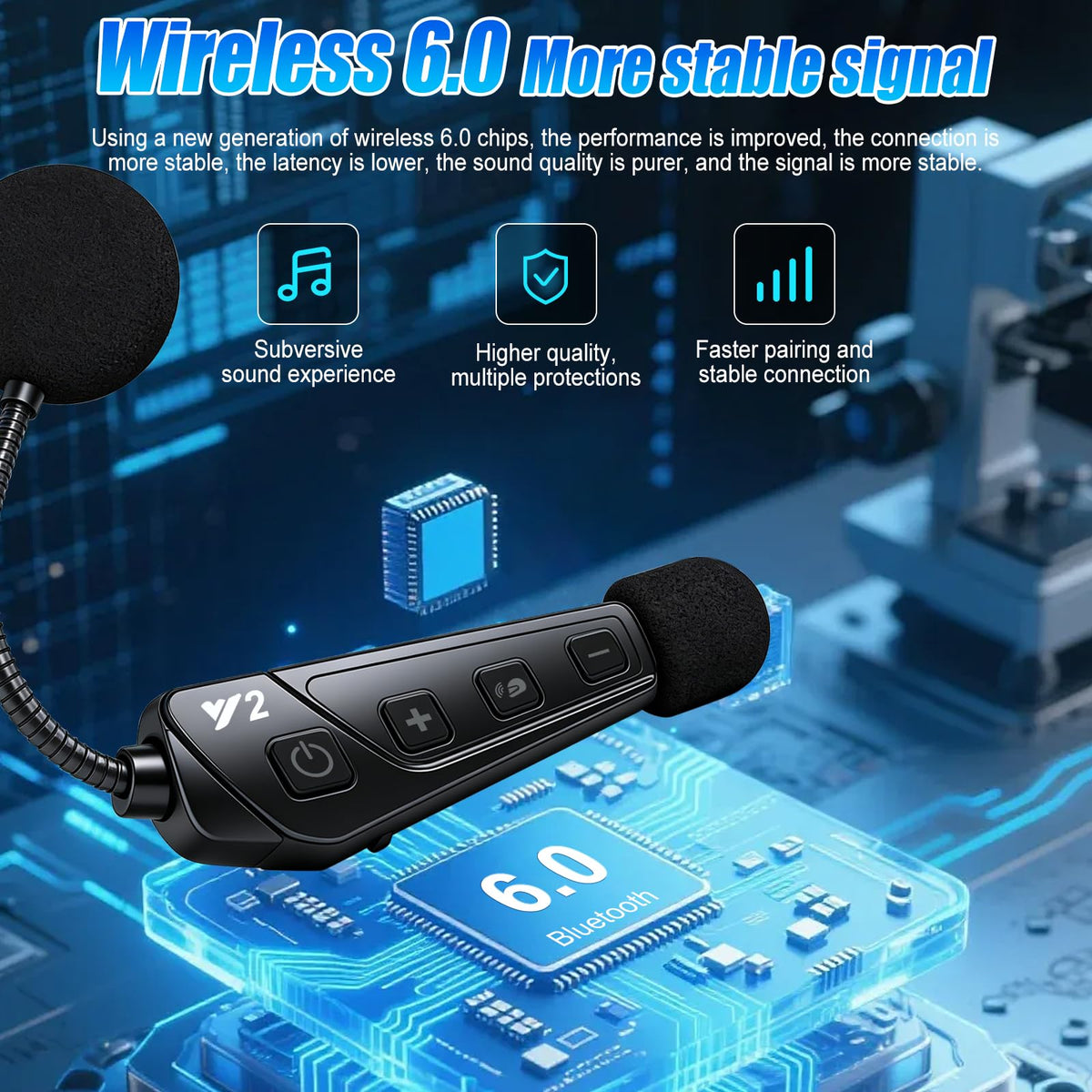 Auriculares Bluetooth OBEST Negro con Micrófono para Moto