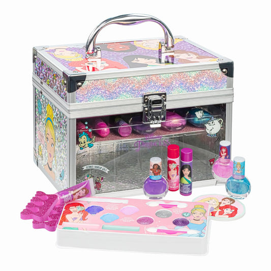 Disney Princess Set de Maquillaje para Niñas Gloss y Esmalte con Maletín de Belleza