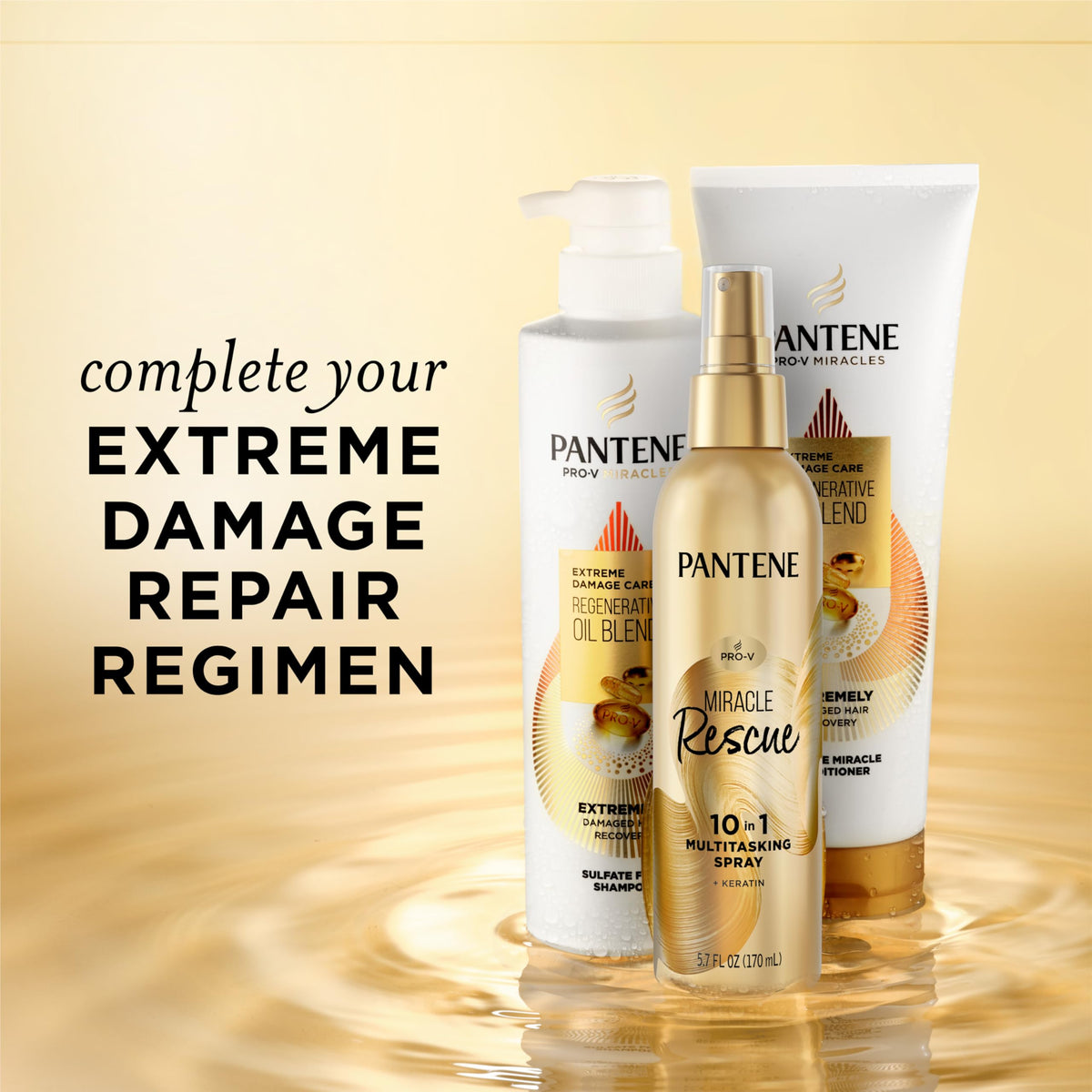 Pantene Miracle Rescue 10-in-1 Multitasking Leave-in Conditioner Spray, 5.7 fl oz