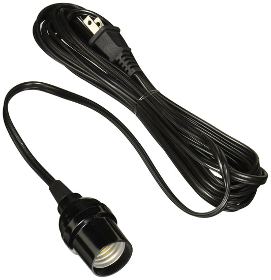SANELEC, Extensión Eléctrica con Portalámpara, 1,250 W de Potencia, Color Negro, Corriente de 10 A, Entrada E27, Modelo 2287