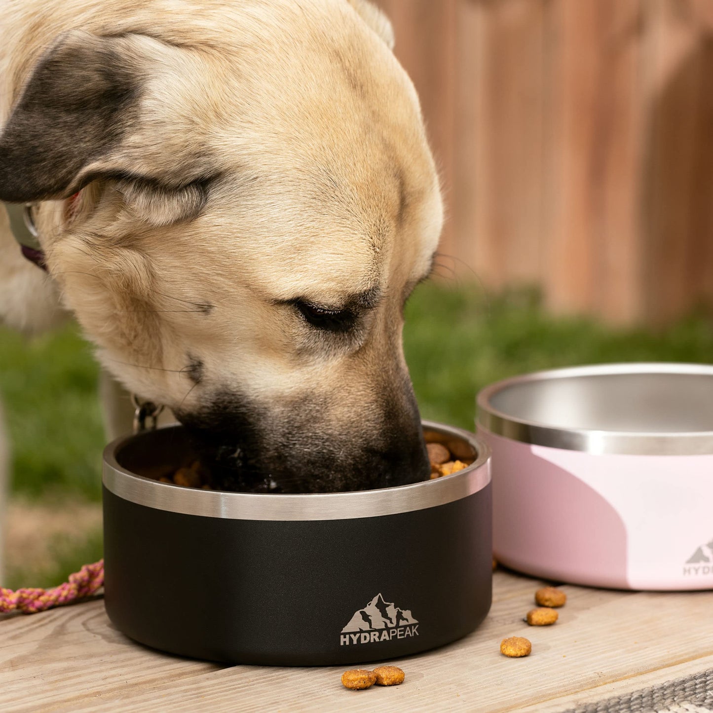 Cuenco para Perro Hydrapeak Rosa de Acero Inoxidable Antideslizante para Agua o Comida