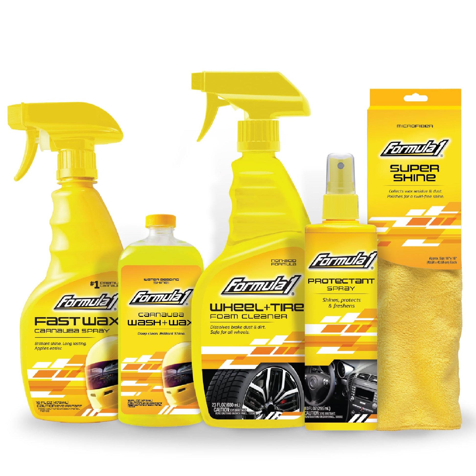 Formula 1, Kit Completo Cuidado del Auto, Limpieza Exterior e Interior, 645100, 5 Piezas
