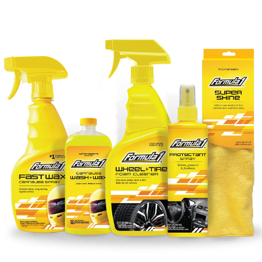 Formula 1, Kit Completo Cuidado del Auto, Limpieza Exterior e Interior, 645100, 5 Piezas