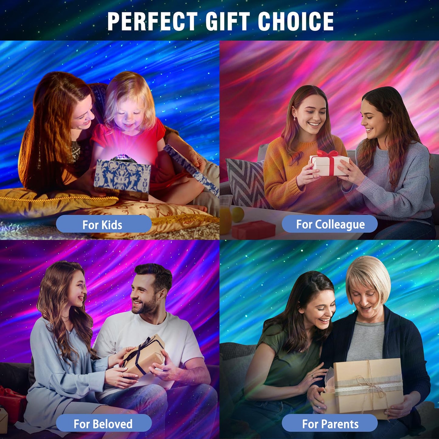 Northern Lights Aurora Projector for Bedroom with Music Bluetooth Speaker and White Noise, Vinwark Galaxy Projector, Starry Night Light Projectors for Kids Adults Gaming Room, Home Theater, Ceiling