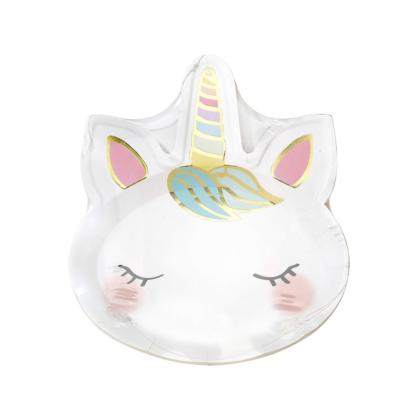 Talking Tables Face We Heart Plato de unicornios (8 unidades, 1 diseño), uno multicolor