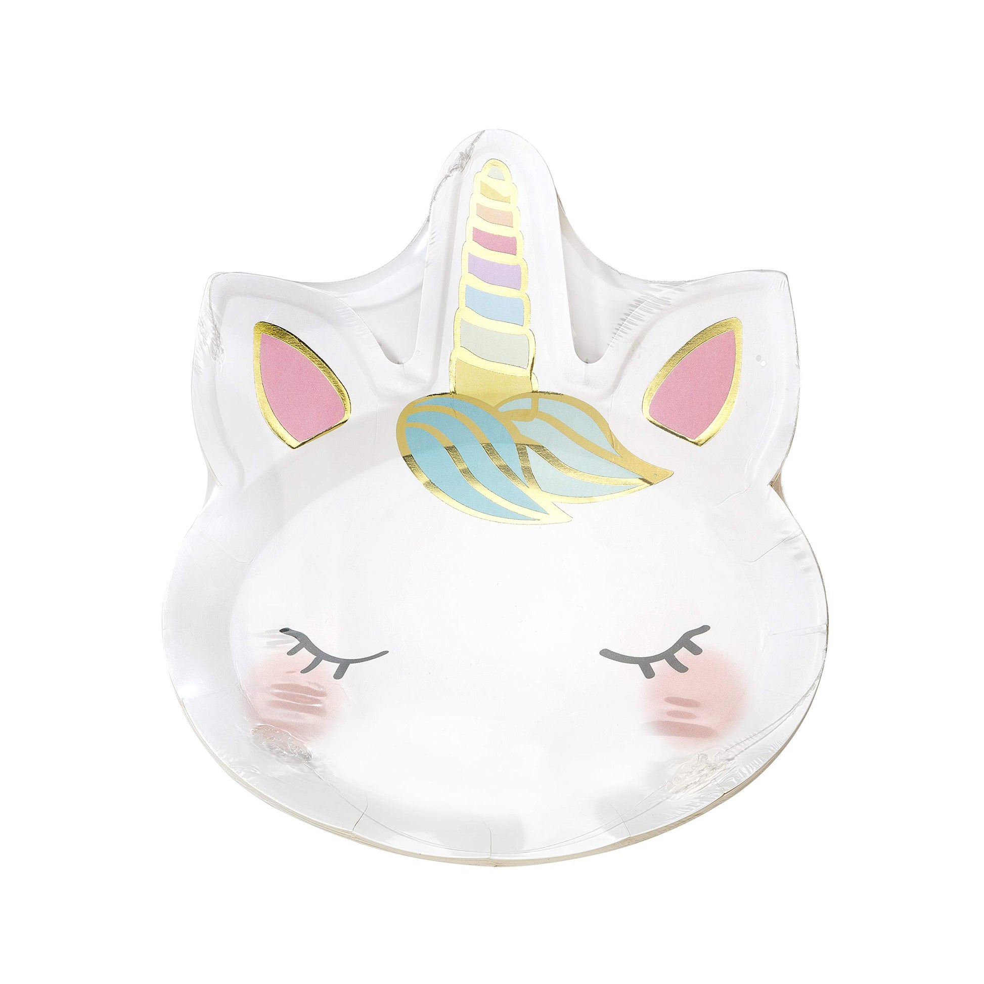 Talking Tables Face We Heart Plato de unicornios (8 unidades, 1 diseño), uno multicolor