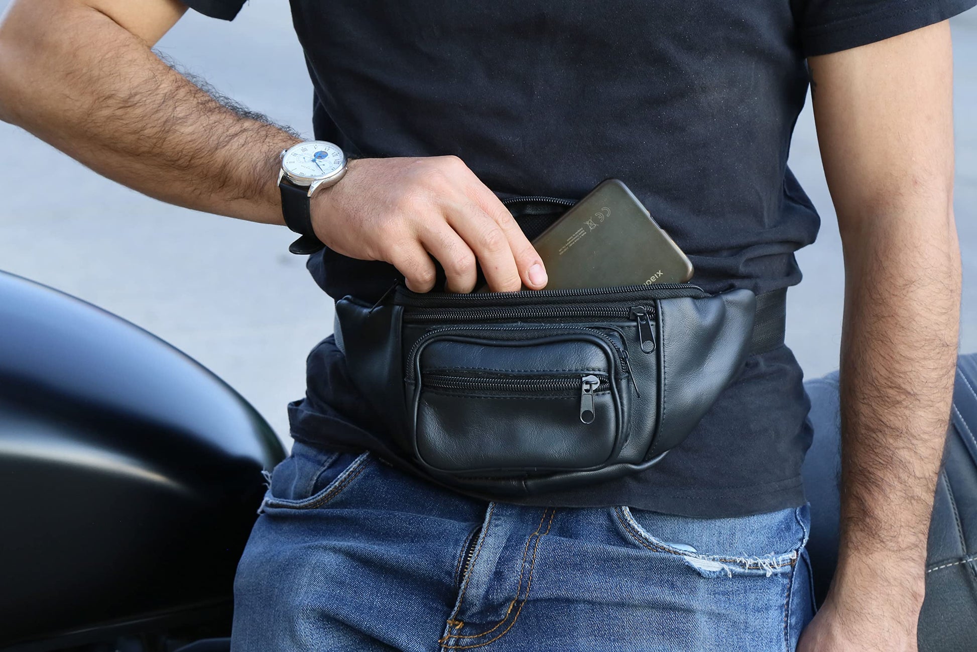 Cangurera de Viaje de Piel Original para Hombre y Mujer