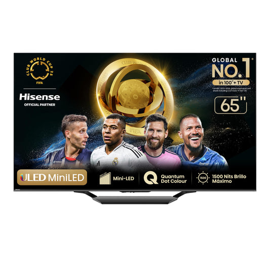 Hisense Television U7N Pantalla 65 Pulgadas,Mini-LED Smart Google TV UHD 4K,Control Remoto por Voz con Alexa,Modo de Juego Pro de 144 Hz,Hi-View Engine Pro,Subwoofer Incorporado