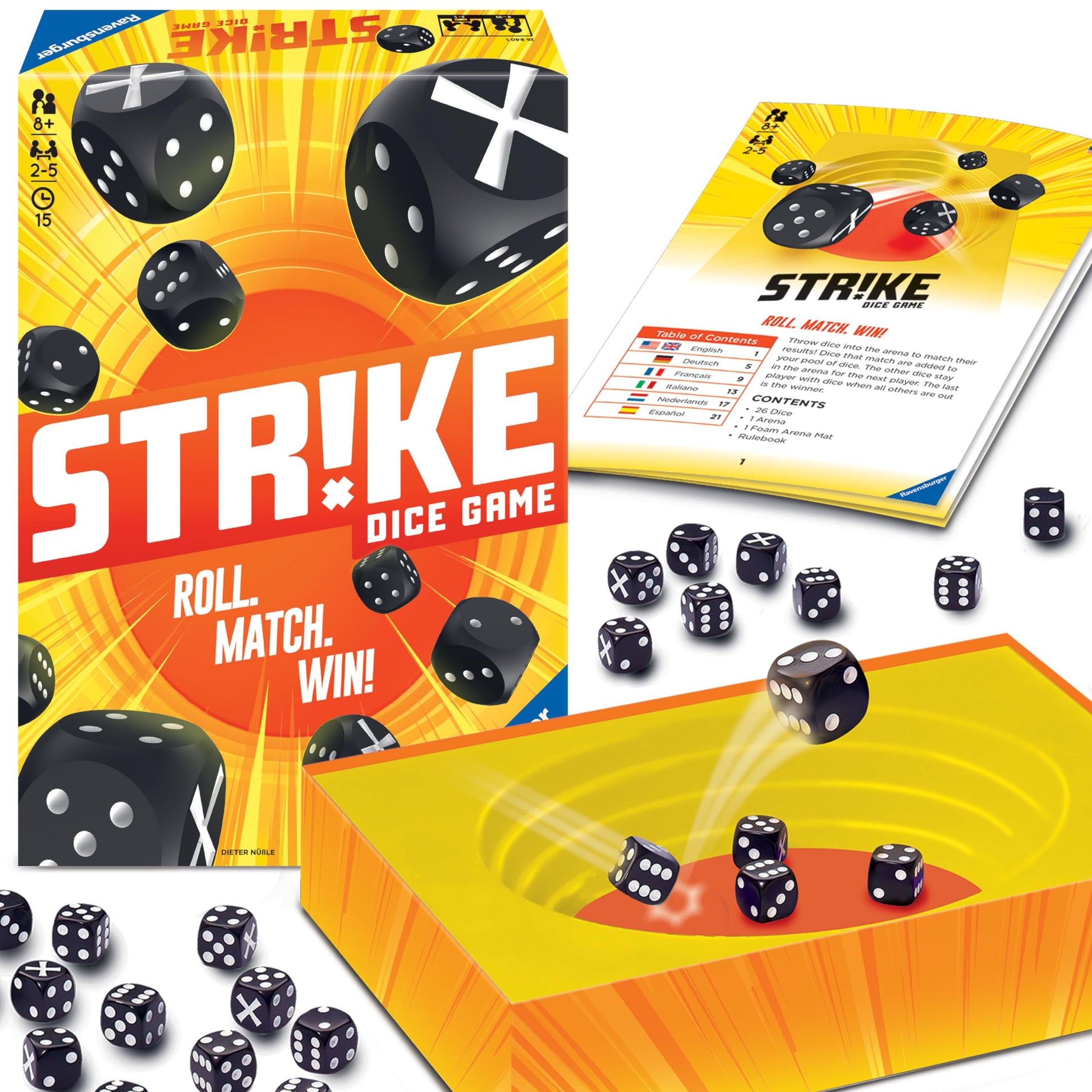 Juego de Dados Ravensburger Strike Mejora la Memoria para Niños y Adultos