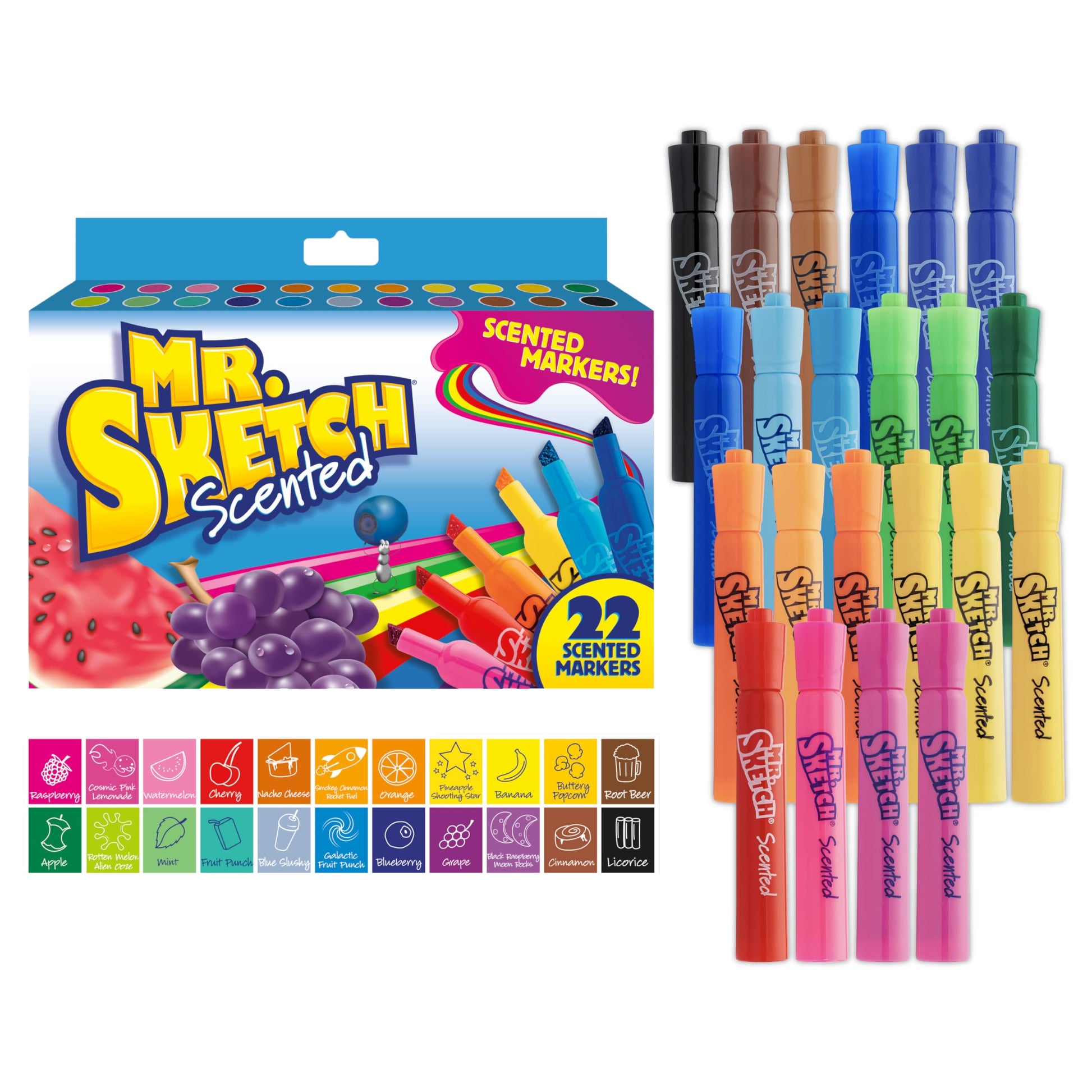 Marcador de Punta Cincelada Mr. Sketch Surtidos Aromáticos 22 Piezas