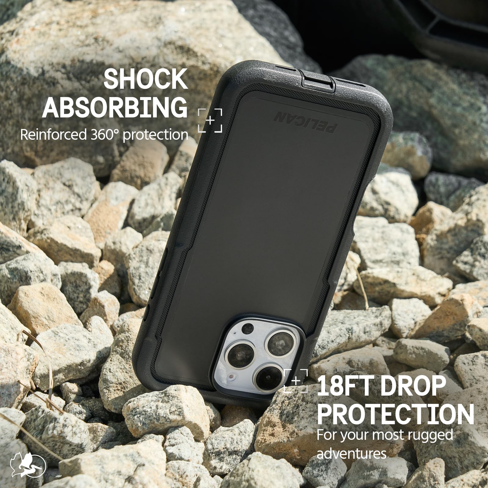 Funda Resistente Pelican Negro Compatible MagSafe Protección Grado Militar para iPhone 16 Pro