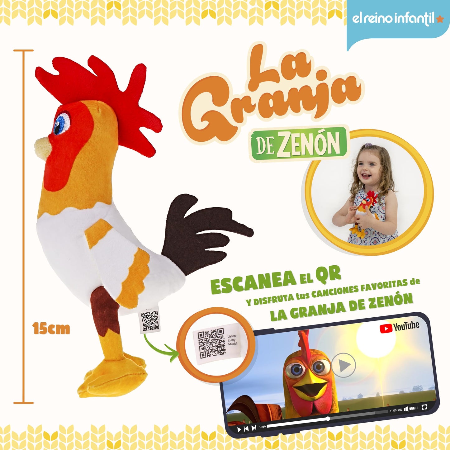 LA GRANJA DE ZENÓN Peluche Bartolito Mis Primeros Pasos 15cm
