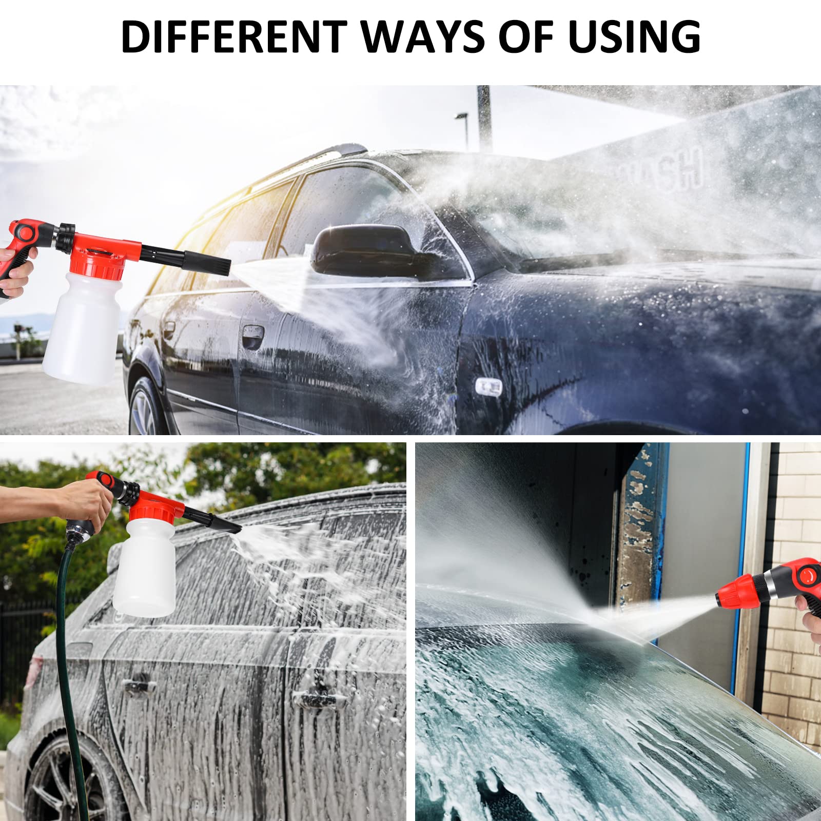 AUTODECO - Kit de limpieza para lavado de coches, 35 unidades, con pistola de espuma