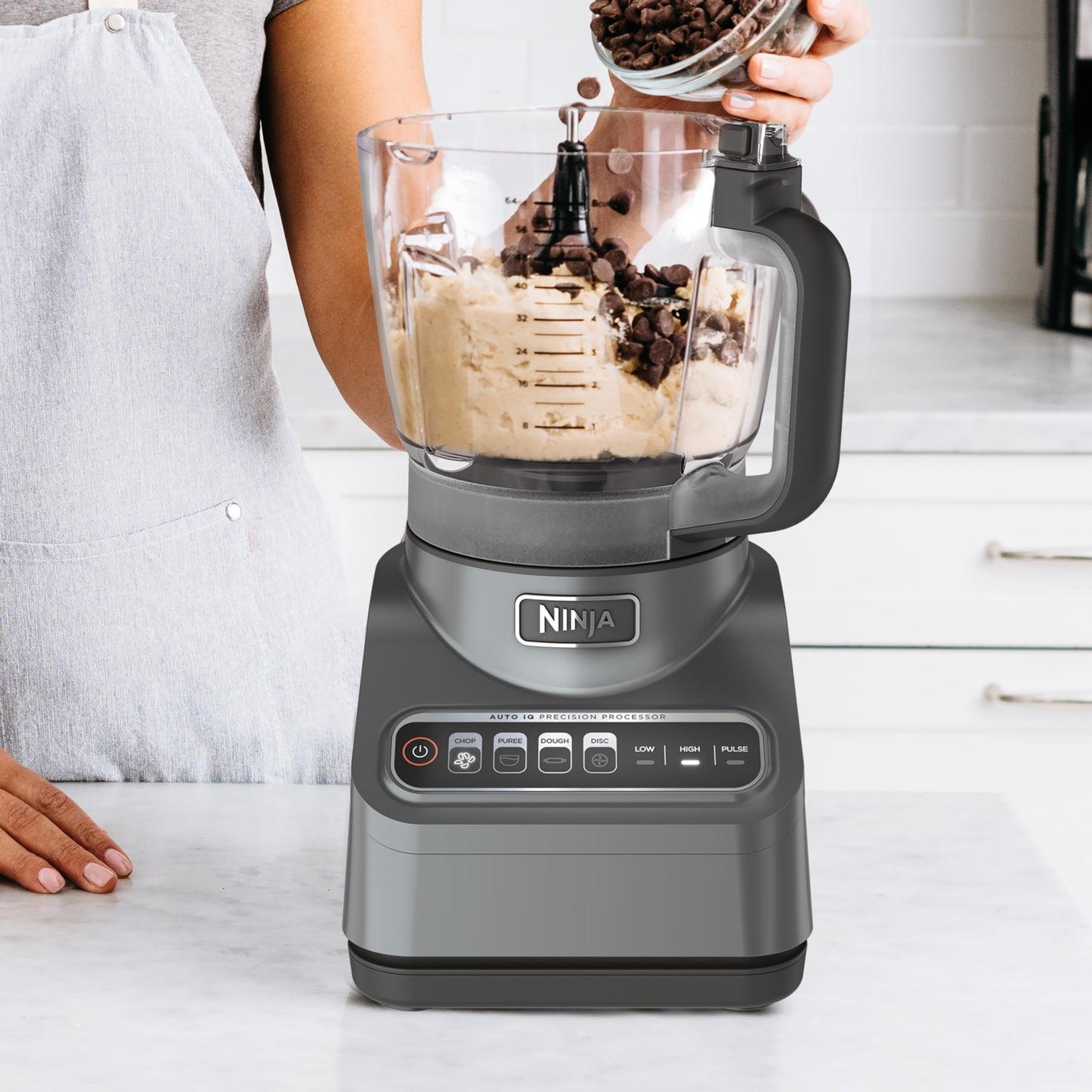 Procesador de Alimentos Ninja Professional Plus Acero Inoxidable con 4 Funciones y Tazón de 9 Tazas