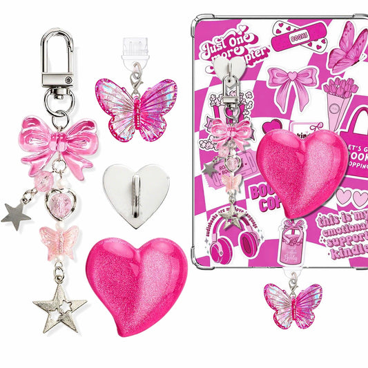 Adornos ANKUAITIAN Rosados Soporte Corazón para Kindle